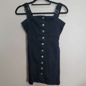 Bluenotes Elegant Black Button-Down Denim Dress Size Xs